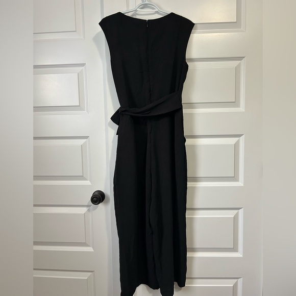 Tahari ASL Side Knot Scuba Crepe Jumpsuit Elegant Black Women's Jumpsuit - Picture 10 of 10